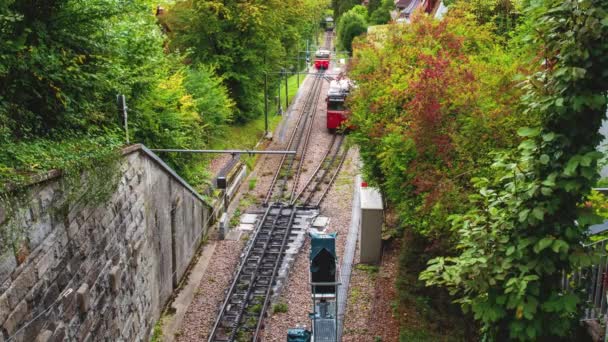 Teleférico Timelapse Ciudad Dolderbahn Zurich Suiza — Vídeos de Stock