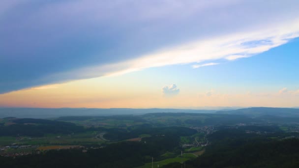 City Timelapse Clouds Zurich Switzerland View Uetliberg — Stock Video