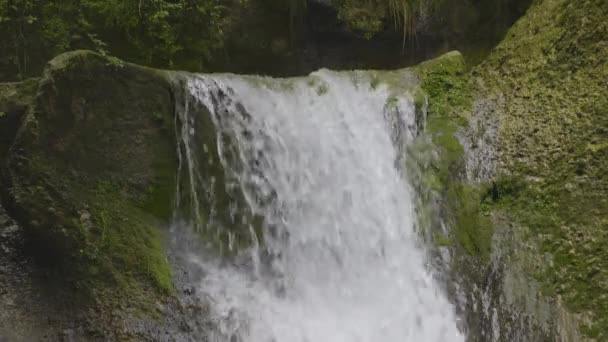 Waterfall Mountains Kemptnertobel Waterfall Kempten Wetzikon Canton Zurich Switzerland — Stock Video