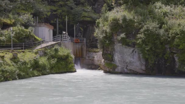 Woda Napełnia Zbiornik Siła Wody Zwirgi Staudamm Berner Oberland Canton — Wideo stockowe