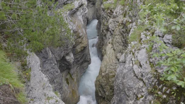 Vatten Rinner Runt Stenar Rosenlaui Glacier Gorge Berner Oberland Kanton — Stockvideo