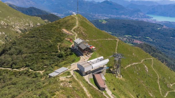 Timelapse Teleférico Operando Durante Verão Teleférico Nos Alpes Suíços Com — Vídeo de Stock