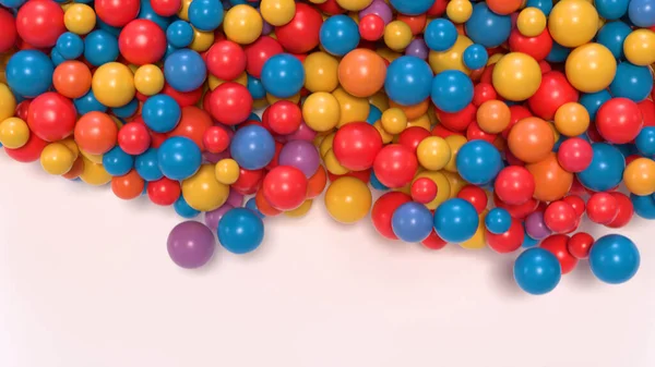Hälften Skärmen Fylld Med Glansiga Färgglada Ballonger Rendering — Stockfoto
