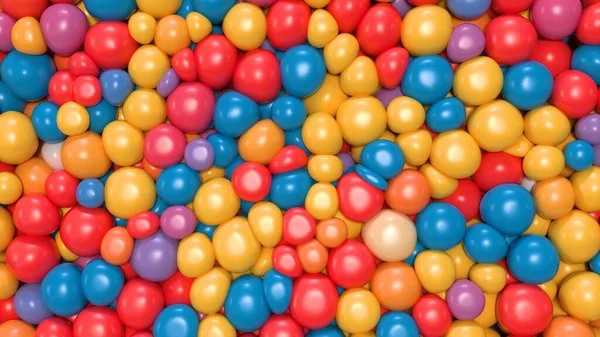 Ekranın Tamamı Parlak Renkli Balonlarla Dolu Görüntüleme — Stok fotoğraf