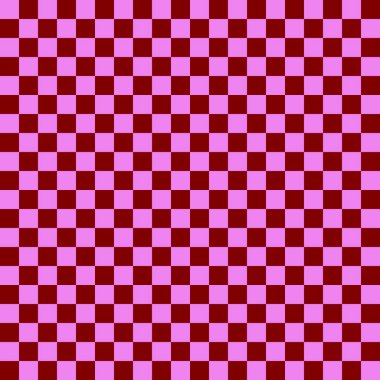 İki renkli dama tahtası. Dama tahtasının kestane ve mor renkleri. Satranç tahtası, dama tahtası dokusu. Kare deseni. Geçmişi. Tekrarlanabilir doku.