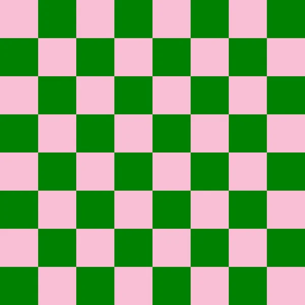 Checkerboard Por Cores Verde Rosa Xadrez Xadrez Textura Tabuleiro Xadrez — Fotografia de Stock