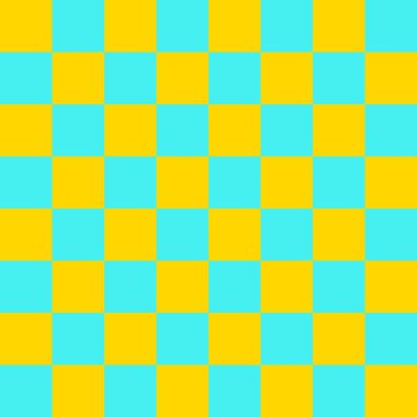 Dama tahtası 8 'e 8. Dama tahtasının Cyan ve Gold renkleri. Satranç tahtası, dama tahtası dokusu. Kare deseni. Geçmişi. Tekrarlanabilir doku.