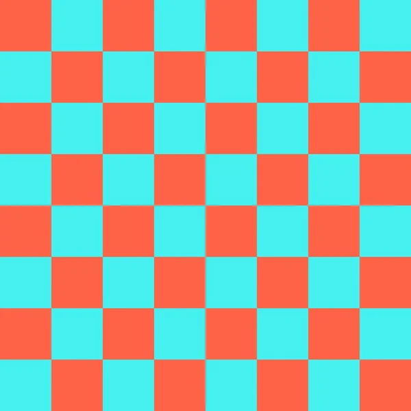 Checkerboard Cyan Tomato Colors Checkerboard Chessboard Checkerboard Texture Squares Pattern — Stock Photo, Image