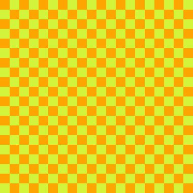 İki renkli dama tahtası. Dama tahtasının kireç ve turuncu renkleri. Satranç tahtası, dama tahtası dokusu. Kare deseni. Geçmişi. Tekrarlanabilir doku.