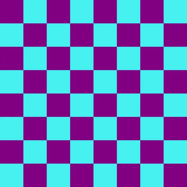 Checkerboard Por Cores Ciano Roxo Xadrez Xadrez Textura Tabuleiro Xadrez — Fotografia de Stock