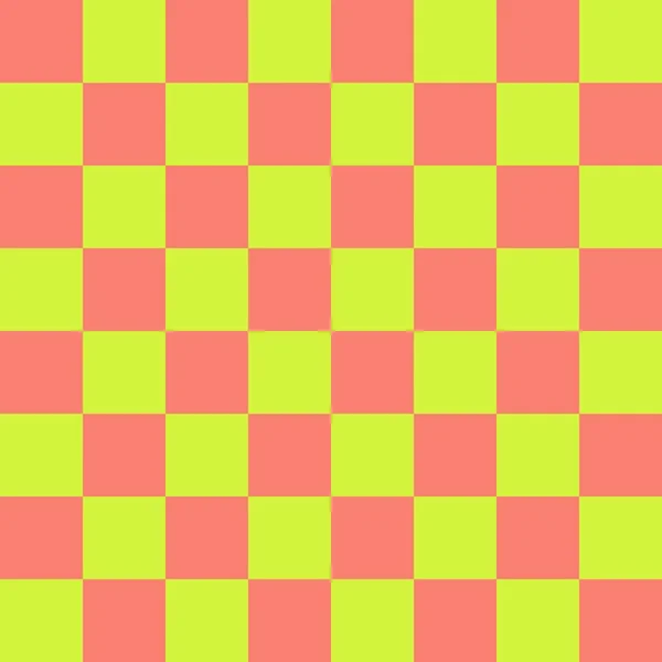 Checkerboard Lime Salmon Colors Checkerboard Chessboard Checkerboard Texture Squares Pattern — Stock Photo, Image