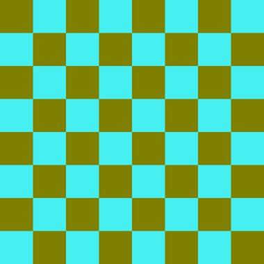 Dama tahtası 8 'e 8. Dama tahtasının Cyan ve Olive renkleri. Satranç tahtası, dama tahtası dokusu. Kare deseni. Geçmişi. Tekrarlanabilir doku.