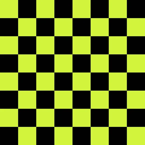 Checkerboard Black Lime Colors Checkerboard Chessboard Checkerboard Texture Squares Pattern — Stock Photo, Image