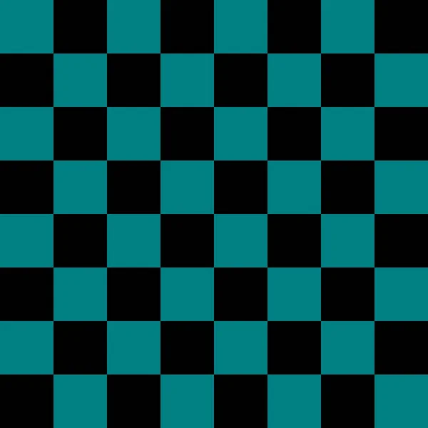 Checkerboard Black Teal Colors Checkerboard Chessboard Checkerboard Texture Squares Pattern — Stock Photo, Image