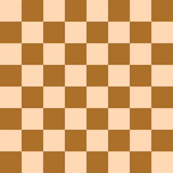 Checkerboard Och Brun Och Aprikos Färger Checkerboard Schackbräda Konsistens Kvadratmönster — Stockfoto