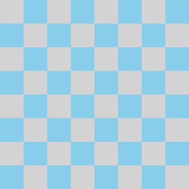 Dama tahtası 8 'e 8. Dama tahtasının açık mavi ve açık gri renkleri. Satranç tahtası, dama tahtası dokusu. Kare deseni. Geçmişi. Tekrarlanabilir doku.
