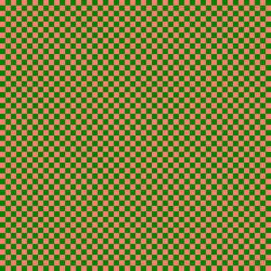 Çok küçük kareli dama tahtası. Dama tahtasının yeşil ve somon renkleri. Satranç tahtası, dama tahtası dokusu. Kare deseni. Geçmişi. Tekrarlanabilir doku.