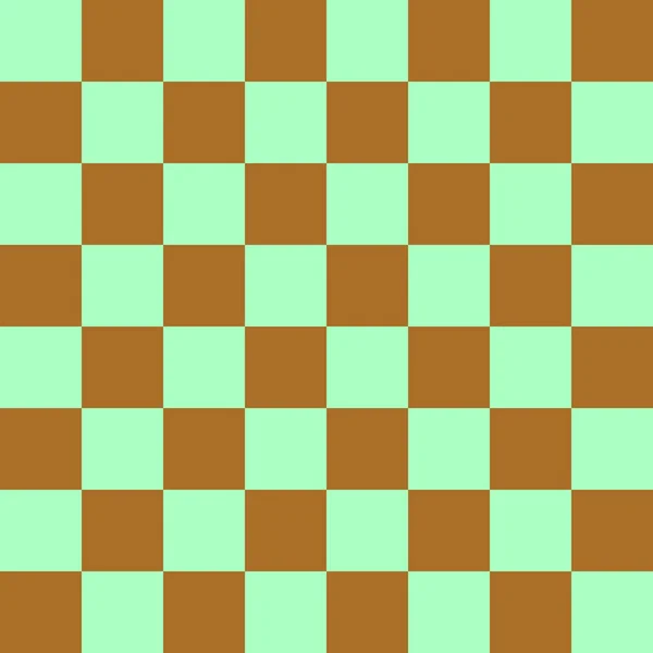 Checkerboard Och Brun Och Mynta Färger Checkerboard Schackbräda Konsistens Kvadratmönster — Stockfoto