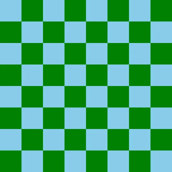 Checkerboard Por Verde Céu Cores Azuis Xadrez Xadrez Textura Tabuleiro — Fotografia de Stock