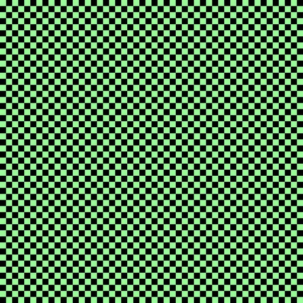 非常に小さな正方形のチェッカーボード チェックボードの黒と淡い緑の色 チェスボード チェッカーボードのテクスチャ 正方形のパターン 繰り返される質感 — ストック写真