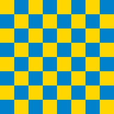 Dama tahtası 8 'e 8. Dama tahtasının mavi ve altın renkleri. Satranç tahtası, dama tahtası dokusu. Kare deseni. Geçmişi. Tekrarlanabilir doku.