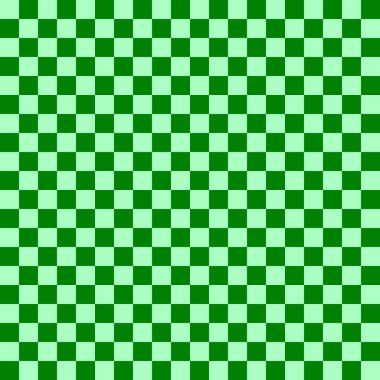 İki renkli dama tahtası. Dama tahtasının yeşil ve nane renkleri. Satranç tahtası, dama tahtası dokusu. Kare deseni. Geçmişi. Tekrarlanabilir doku.