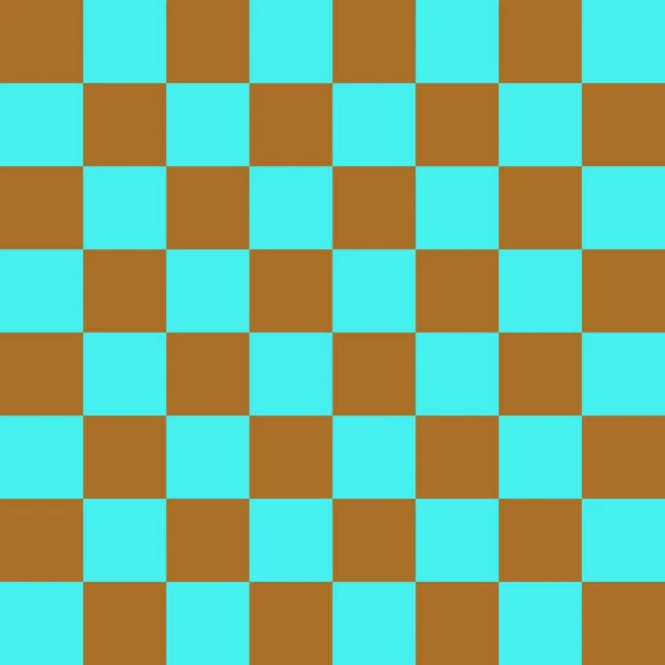 8のチェッカーボード チェッカーボードのシアンとブラウンの色 チェスボード チェッカーボードのテクスチャ 正方形のパターン 繰り返される質感 — ストック写真