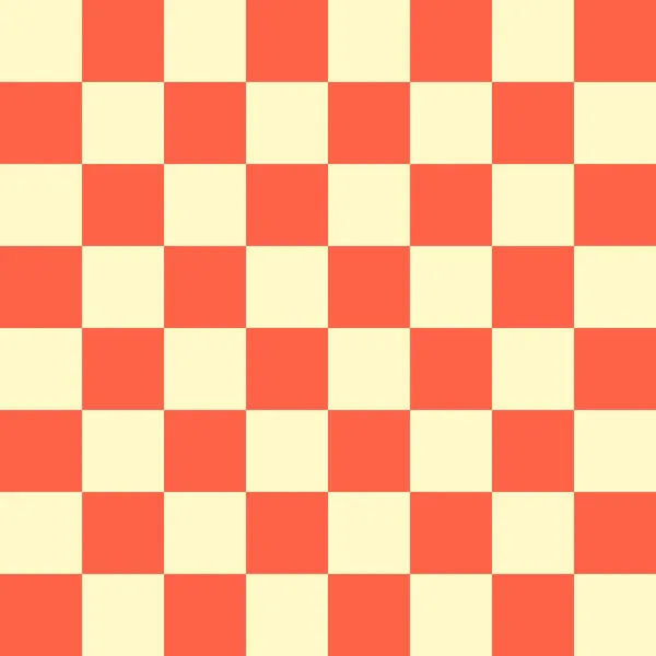 Checkerboard Och Tomat Och Beige Färger Checkerboard Schackbräda Konsistens Kvadratmönster — Stockfoto