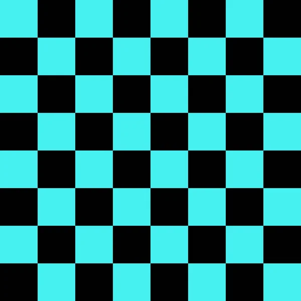 Checkerboard Bij Zwart Cyaan Kleuren Van Checkerboard Schaakbord Dambord Textuur — Stockfoto