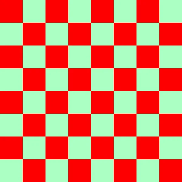 8のチェッカーボード チェッカーボードのミントとレッドの色 チェスボード チェッカーボードのテクスチャ 正方形のパターン 繰り返される質感 — ストック写真