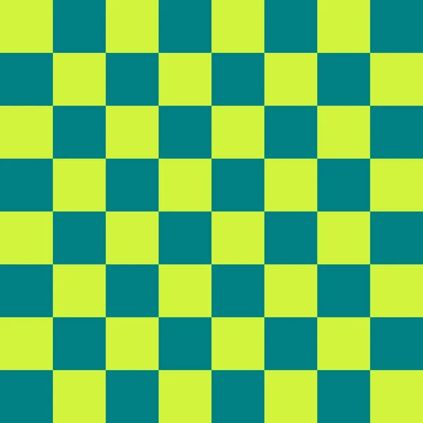 Checkerboard Bij Teal Lime Kleuren Van Checkerboard Schaakbord Dambord Textuur — Stockfoto
