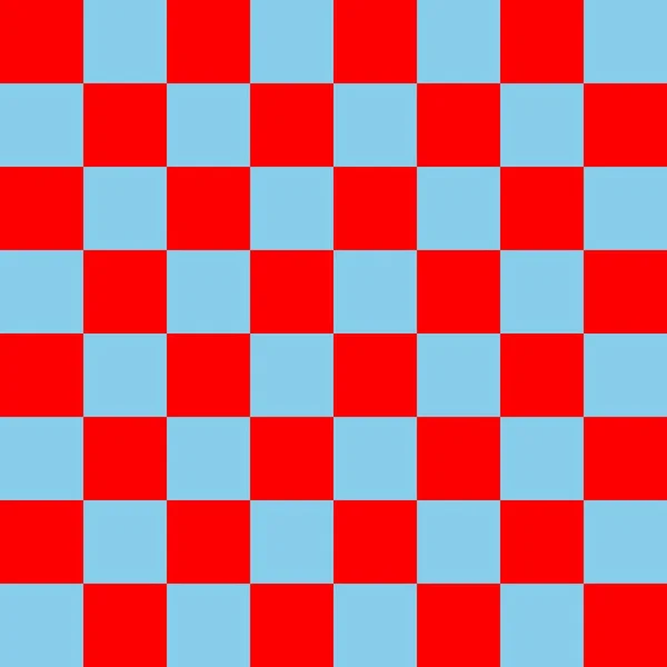 8のチェッカーボード チェッカーボードのスカイブルーとレッドの色 チェスボード チェッカーボードのテクスチャ 正方形のパターン 繰り返される質感 — ストック写真