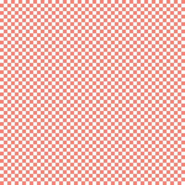 Çok küçük kareli dama tahtası. Somon ve beyaz renkli dama tahtası. Satranç tahtası, dama tahtası dokusu. Kare deseni. Geçmişi. Tekrarlanabilir doku.