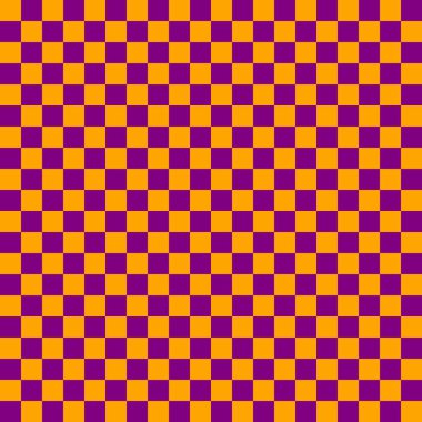 İki renkli dama tahtası. Dama tahtasının mor ve turuncu renkleri. Satranç tahtası, dama tahtası dokusu. Kare deseni. Geçmişi. Tekrarlanabilir doku.