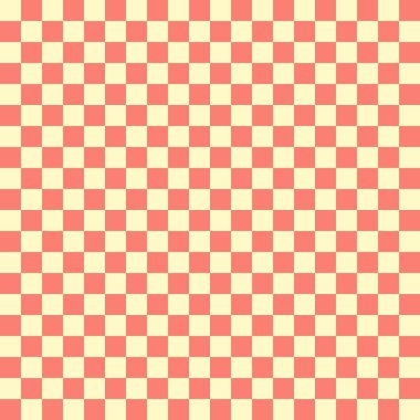 İki renkli dama tahtası. Somon ve bej renkli dama tahtası. Satranç tahtası, dama tahtası dokusu. Kare deseni. Geçmişi. Tekrarlanabilir doku.