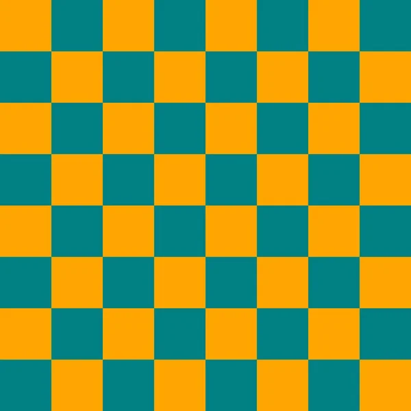Šachovnice Na8 Teal Oranžové Barvy Šachovnice Šachovnice Textura Šachovnice Vzorec — Stock fotografie
