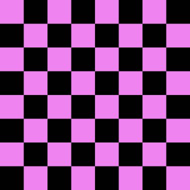 Dama tahtası 8 'e 8. Dama tahtasının siyah ve mor renkleri. Satranç tahtası, dama tahtası dokusu. Kare deseni. Geçmişi. Tekrarlanabilir doku.