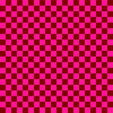 İki renkli dama tahtası. Dama tahtasının kestane ve koyu pembe renkleri. Satranç tahtası, dama tahtası dokusu. Kare deseni. Geçmişi. Tekrarlanabilir doku.