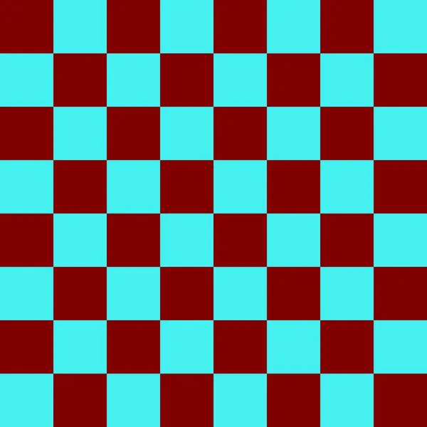 Checkerboard Och Cyan Och Maroon Färger Checkerboard Schackbräda Konsistens Kvadratmönster — Stockfoto