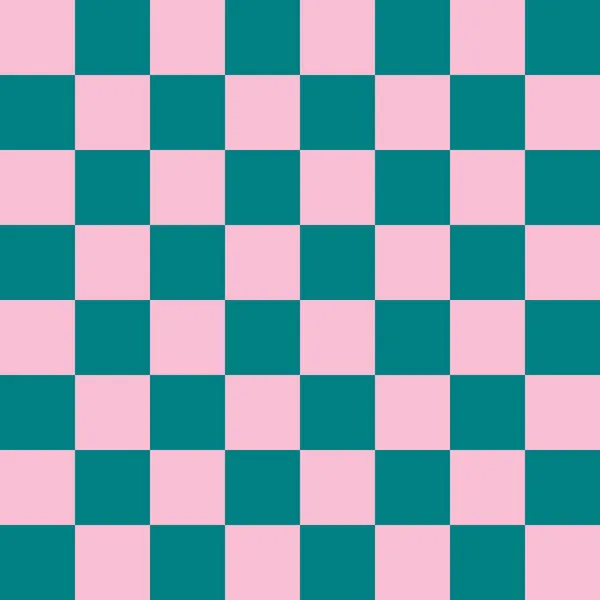 Checkerboard Por Teal Rosa Cores Xadrez Xadrez Textura Tabuleiro Xadrez — Fotografia de Stock