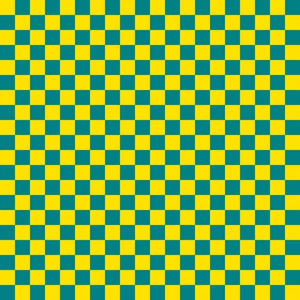 Dois Xadrez Cores Cores Teal Amarelo Xadrez Xadrez Textura Tabuleiro — Fotografia de Stock