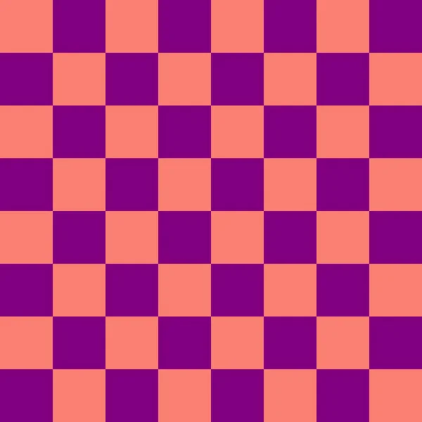 Checkerboard Purple Salmon Colors Checkerboard Chessboard Checkerboard Texture Squares Pattern — Stock Photo, Image