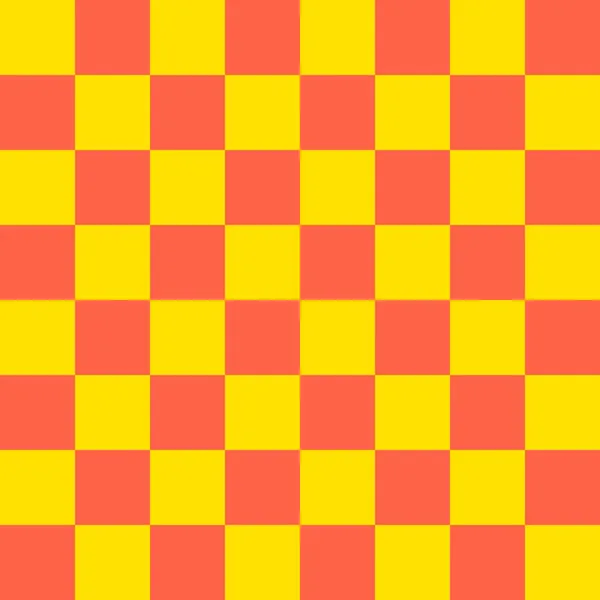 跳板8乘8 西红柿和黄色的棋盘 棋盘棋盘质感正方形图案 可重复纹理 — 图库照片