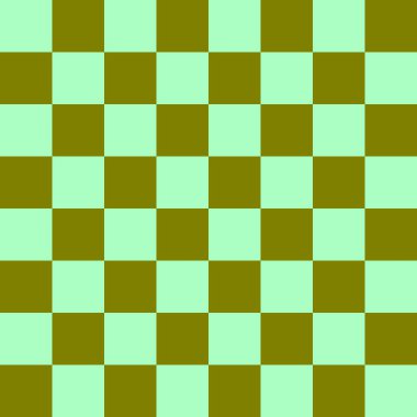 Dama tahtası 8 'e 8. Dama tahtasının zeytin ve nane renkleri. Satranç tahtası, dama tahtası dokusu. Kare deseni. Geçmişi. Tekrarlanabilir doku.