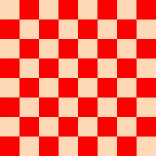 跳板8乘8 棋盘的红色和杏红色 棋盘棋盘质感正方形图案 可重复纹理 — 图库照片