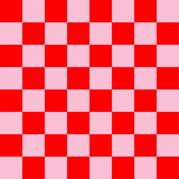 Checkerboard Por Cores Rosa Vermelho Xadrez Xadrez Textura Tabuleiro Xadrez — Fotografia de Stock