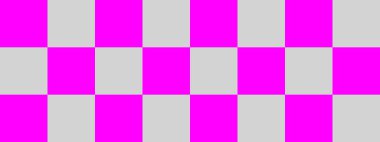 Dama pankartı. Dama tahtasının açık gri ve Magenta renkleri. Büyük kareler, büyük hücreler. Satranç tahtası, dama tahtası dokusu. Kare deseni. Geçmişi. Tekrarlanabilir doku.