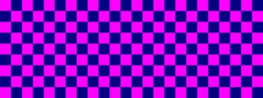 Dama pankartı. Donanma ve Magenta renginde dama tahtası. Küçük kareler, küçük hücreler. Satranç tahtası, dama tahtası dokusu. Kare deseni. Geçmişi. Tekrarlanabilir doku.