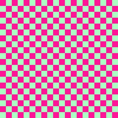 İki renkli dama tahtası. Naneli ve koyu pembe renkli dama tahtası. Satranç tahtası, dama tahtası dokusu. Kare deseni. Geçmişi. Tekrarlanabilir doku.