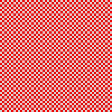 Çok küçük kareli dama tahtası. Dama tahtasının açık gri ve kırmızı renkleri. Satranç tahtası, dama tahtası dokusu. Kare deseni. Geçmişi. Tekrarlanabilir doku.